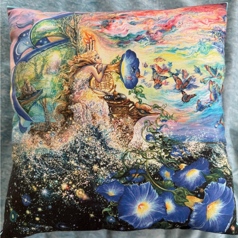 Colorful  Magical Ocean Scene 15" × 15" Throw Pillow
